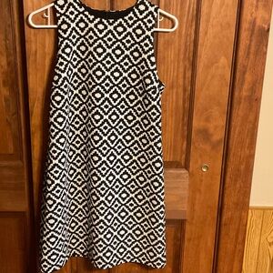 Necessary Objects Black and White Geometric A-Line Dress